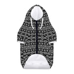 Black And White Aztec Geometric Print Dog Zip Up Hoodie