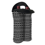 Black And White Aztec Geometric Print Double Neoprene Wine Tote