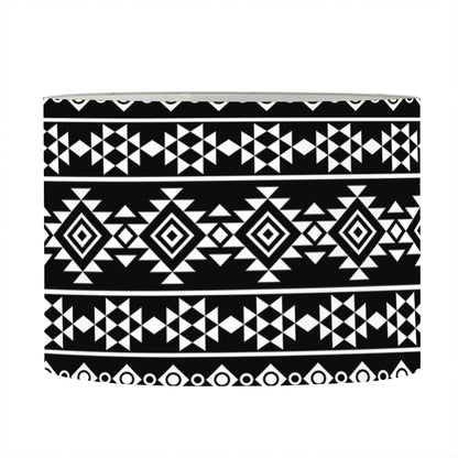 Black And White Aztec Geometric Print Drum Lamp Shade