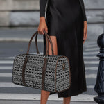Black And White Aztec Geometric Print Duffle Bag