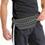 Black And White Aztec Geometric Print Fanny Pack