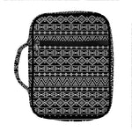 Black And White Aztec Geometric Print Front Pocket Bible Bag