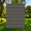 Black And White Aztec Geometric Print Garden Flag