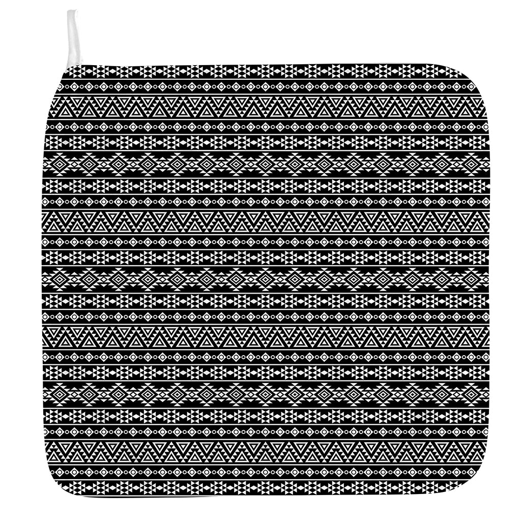 Black And White Aztec Geometric Print Hand Towel