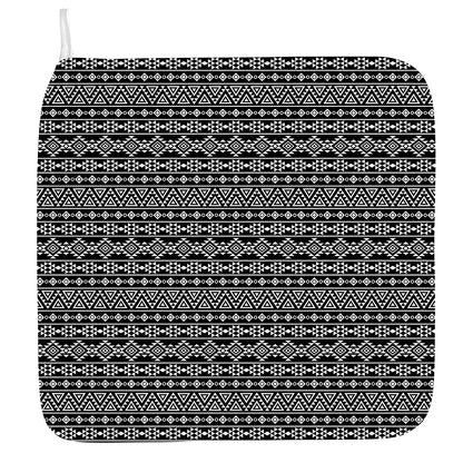 Black And White Aztec Geometric Print Hand Towel