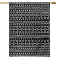Black And White Aztec Geometric Print House Flag