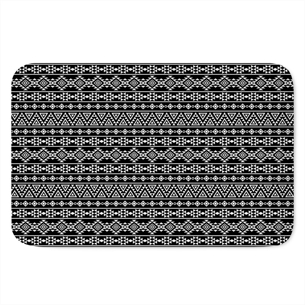 Black And White Aztec Geometric Print Indoor Door Mat