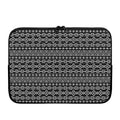 Black And White Aztec Geometric Print Laptop Sleeve