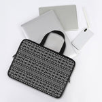Black And White Aztec Geometric Print Laptop Sleeve With Handle