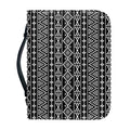 Black And White Aztec Geometric Print Leather Bible Cover
