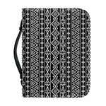 Black And White Aztec Geometric Print Leather Bible Cover
