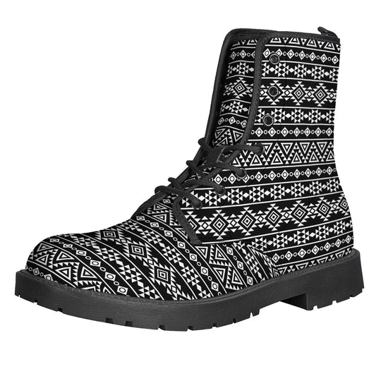 Black And White Aztec Geometric Print Backpack