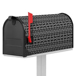 Black And White Aztec Geometric Print Mailbox Cover
