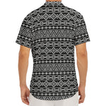 Black And White Aztec Geometric Print Men's Deep V-Neck Shirt