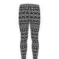 Black And White Aztec Geometric Print Men's Leggings