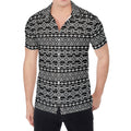Black And White Aztec Geometric Print Men's Shirt