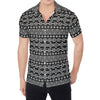 Black And White Aztec Geometric Print Men's Shirt