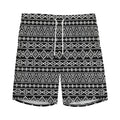 Black And White Aztec Geometric Print Men's Athletic Shorts