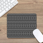 Black And White Aztec Geometric Print Mouse Pad