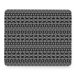 Black And White Aztec Geometric Print Mouse Pad