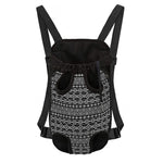 Black And White Aztec Geometric Print Pet Carrier Backpack