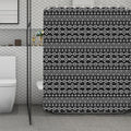 Black And White Aztec Geometric Print Polyester Shower Curtain