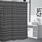 Black And White Aztec Geometric Print Premium Shower Curtain