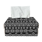 Black And White Aztec Geometric Print Rectangle Tissue Box Cover