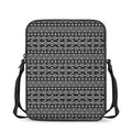 Black And White Aztec Geometric Print Rectangular Crossbody Bag