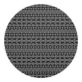 Black And White Aztec Geometric Print Round Blanket