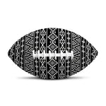 Black And White Aztec Geometric Print Rugby Ball