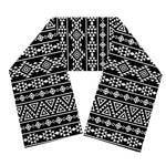 Black And White Aztec Geometric Print Scarf