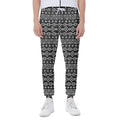 Black And White Aztec Geometric Print Joggers