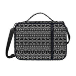 Black And White Aztec Geometric Print Shoulder Strap Bible Bag