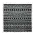 Black And White Aztec Geometric Print Silk Bandana