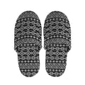 Black And White Aztec Geometric Print Slippers
