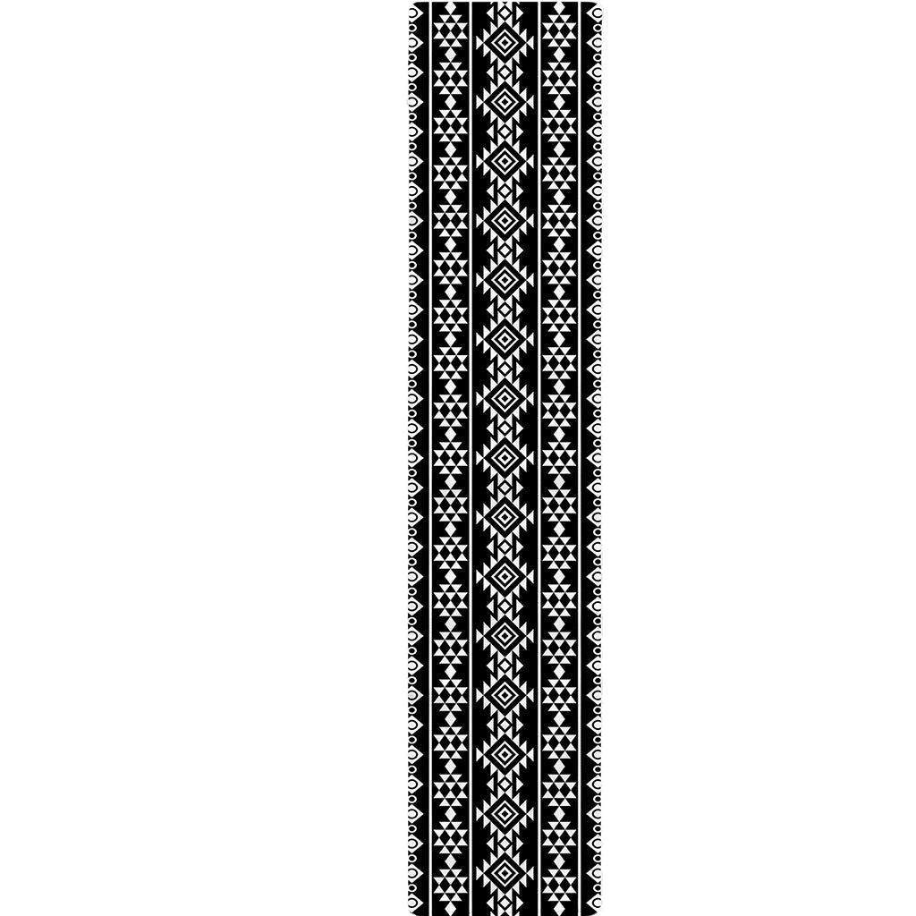 Black And White Aztec Geometric Print Table Runner