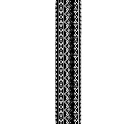 Black And White Aztec Geometric Print Table Runner