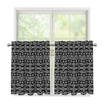 Black And White Aztec Geometric Print Tier Curtains