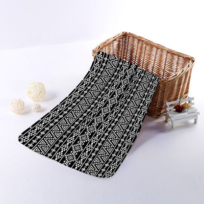 Black And White Aztec Geometric Print Towel