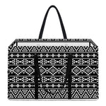 Black And White Aztec Geometric Print Utility Tote Bag