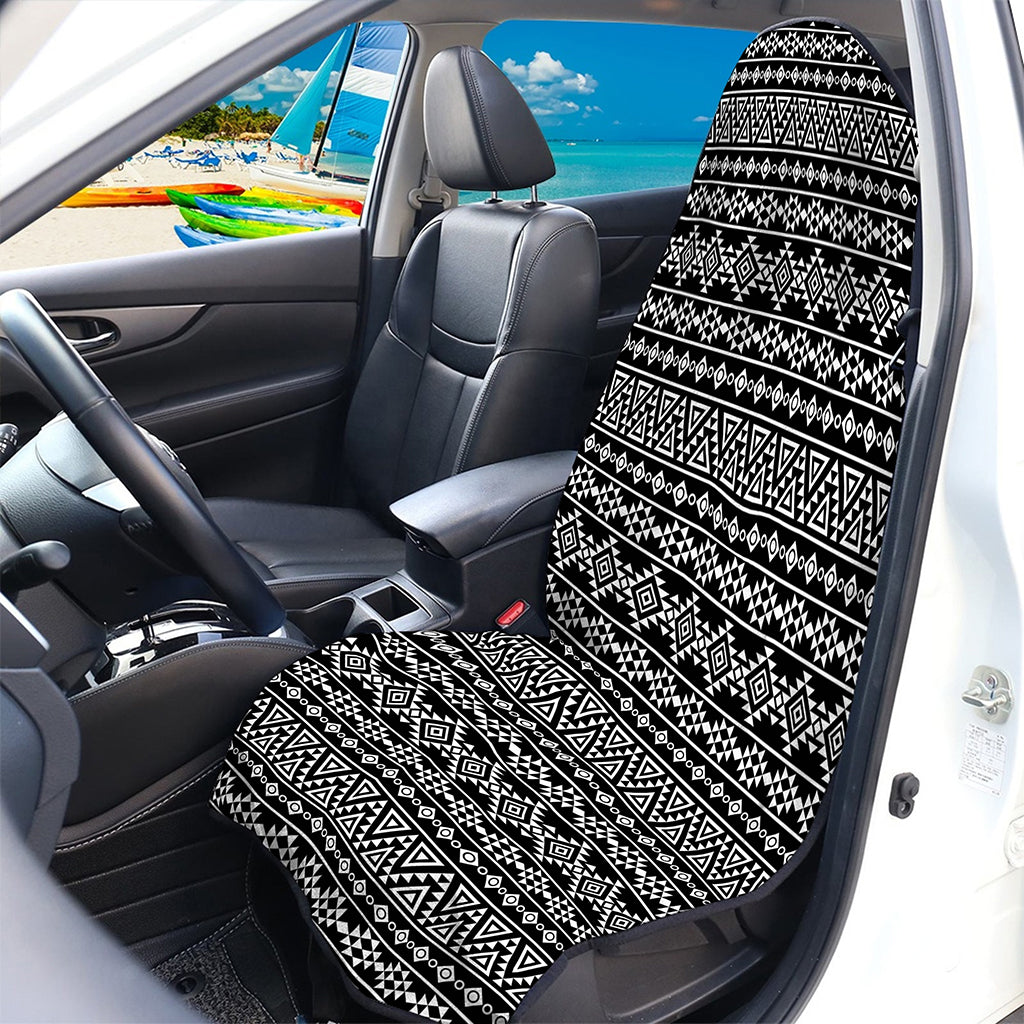 Black And White Aztec Geometric Print Waterproof Car Seat Cover