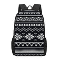 Black And White Aztec Pattern Print 17 Inch Backpack