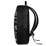 Black And White Aztec Pattern Print 17 Inch Backpack
