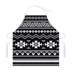 Black And White Aztec Pattern Print Adjustable Apron