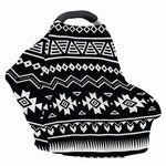 Black And White Aztec Pattern Print Baby Seat Cover
