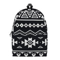 Black And White Aztec Pattern Print School Backpack