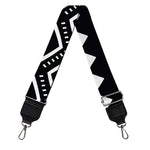 Black And White Aztec Pattern Print Bag Strap