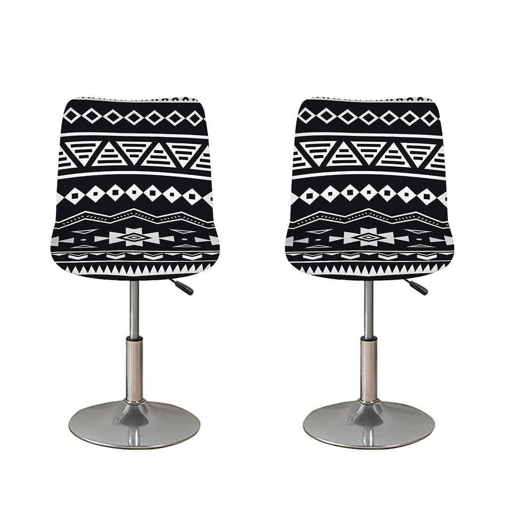 Black And White Aztec Pattern Print Bar Stool Covers