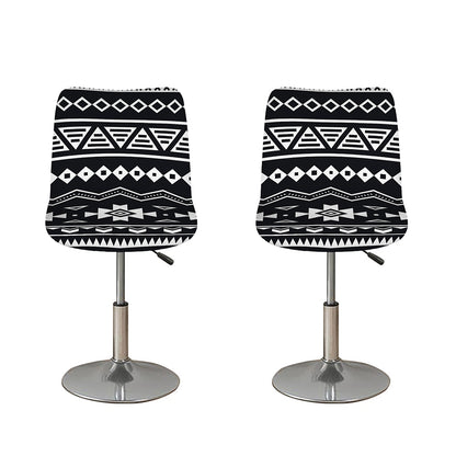 Black And White Aztec Pattern Print Bar Stool Covers